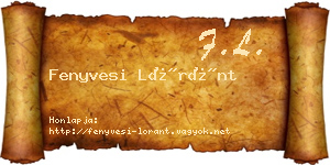 Fenyvesi Lóránt névjegykártya