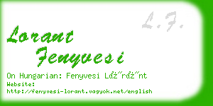 lorant fenyvesi business card